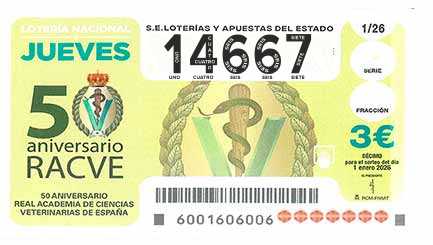 Décimo 14667 del sorteo 1-01/01/2026 Jueves