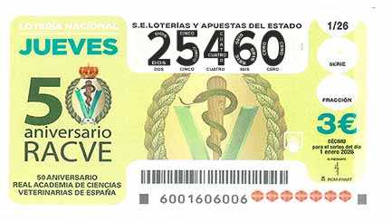 Décimo 25460 del sorteo 1-01/01/2026 Jueves