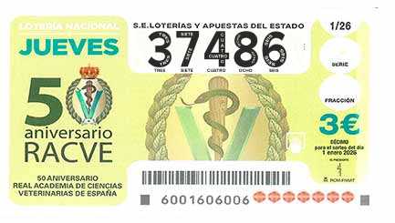 Décimo 37486 del sorteo 1-01/01/2026 Jueves