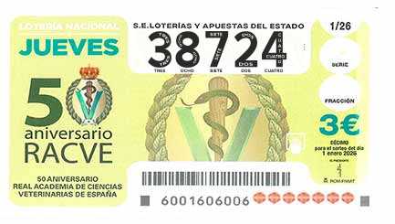 Décimo 38724 del sorteo 1-01/01/2026 Jueves