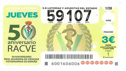 Décimo 59107 del sorteo 1-01/01/2026 Jueves