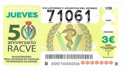 Décimo 71061 del sorteo 1-01/01/2026 Jueves