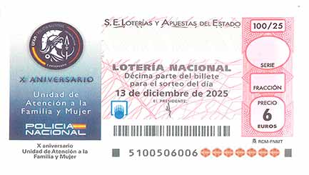 Décimo 60595 del sorteo 100-13/12/2025 Sábado