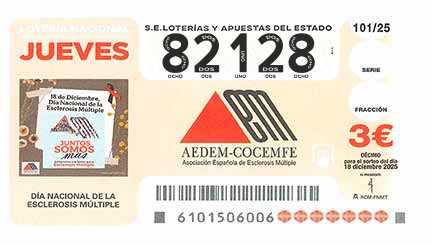 Décimo 82128 del sorteo 101-18/12/2025 Jueves
