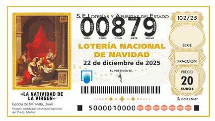 Décimo 00879 del sorteo 102-22/12/2025 Navidad