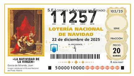 Décimo 11257 del sorteo 102-22/12/2025 Navidad