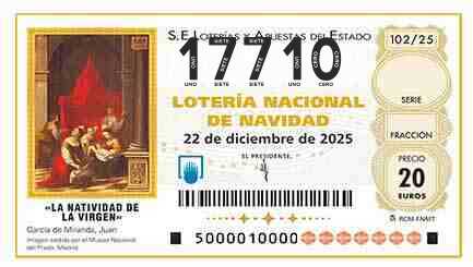 Décimo 17710 del sorteo 102-22/12/2025 Navidad