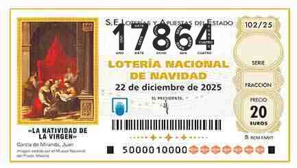 Décimo 17864 del sorteo 102-22/12/2025 Navidad