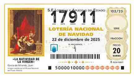 Décimo 17911 del sorteo 102-22/12/2025 Navidad