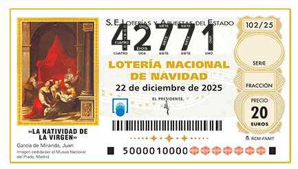 Décimo 42771 del sorteo 102-22/12/2025 Navidad