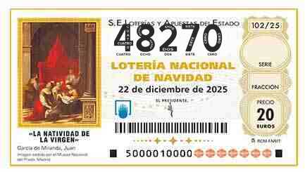 Décimo 48270 del sorteo 102-22/12/2025 Navidad