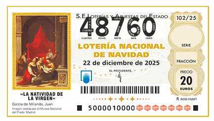 Décimo 48760 del sorteo 102-22/12/2025 Navidad