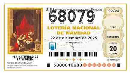 Décimo 68079 del sorteo 102-22/12/2025 Navidad