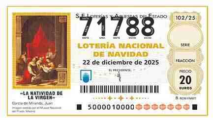 Décimo 71788 del sorteo 102-22/12/2025 Navidad