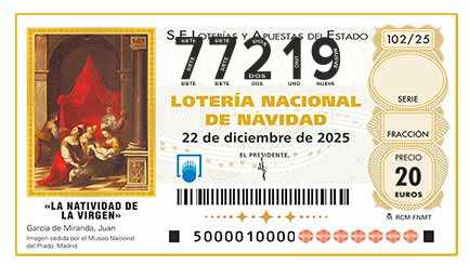Décimo 77219 del sorteo 102-22/12/2025 Navidad