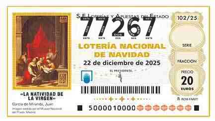 Décimo 77267 del sorteo 102-22/12/2025 Navidad