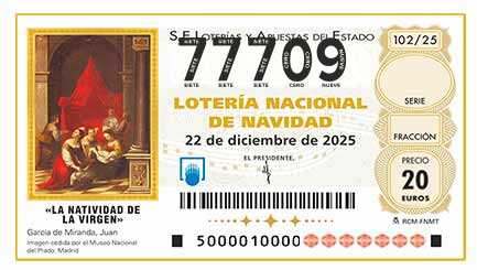 Décimo 77709 del sorteo 102-22/12/2025 Navidad
