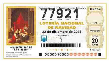 Décimo 77921 del sorteo 102-22/12/2025 Navidad
