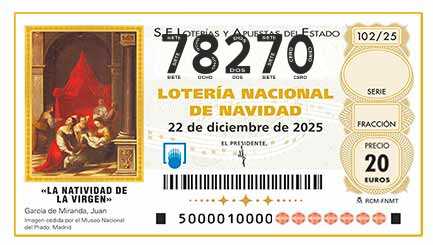 Décimo 78270 del sorteo 102-22/12/2025 Navidad