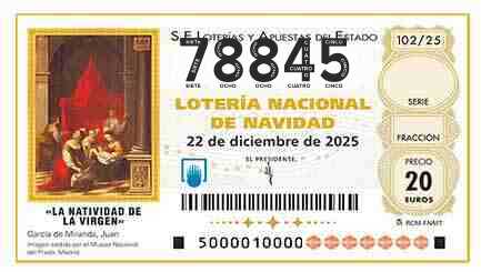 Décimo 78845 del sorteo 102-22/12/2025 Navidad