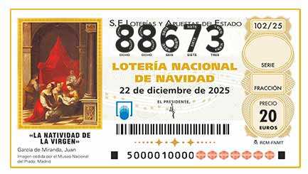 Décimo 88673 del sorteo 102-22/12/2025 Navidad