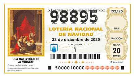 Décimo 98895 del sorteo 102-22/12/2025 Navidad