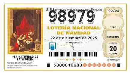 Décimo 98979 del sorteo 102-22/12/2025 Navidad
