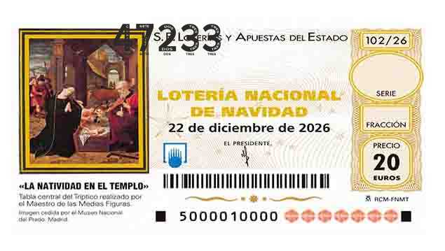 Décimo 47233 del sorteo 102-22/12/2026 Navidad