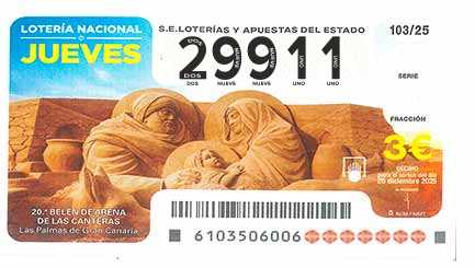 Décimo 29911 del sorteo 103-25/12/2025 Jueves