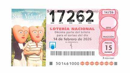 Décimo 17262 del sorteo 14-14/02/2026 Sábado