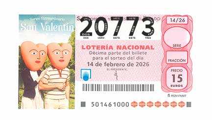 Décimo 20773 del sorteo 14-14/02/2026 Sábado