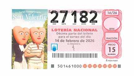 Décimo 27182 del sorteo 14-14/02/2026 Sábado