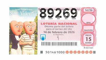 Décimo 89269 del sorteo 14-14/02/2026 Sábado