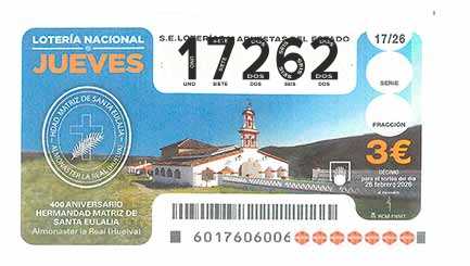 Décimo 17262 del sorteo 17-26/02/2026 Jueves