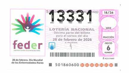 Décimo 13331 del sorteo 18-28/02/2026 Sábado