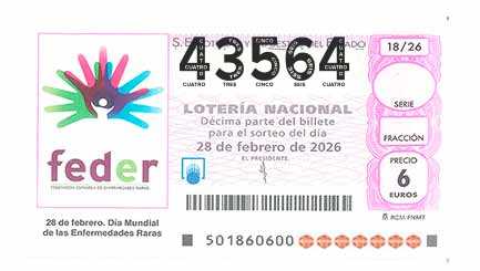 Décimo 43564 del sorteo 18-28/02/2026 Sábado