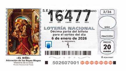 Décimo 16477 del sorteo 2-06/01/2026 El Niño