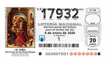 Décimo 17932 del sorteo 2-06/01/2026 El Niño