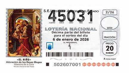 Décimo 45031 del sorteo 2-06/01/2026 El Niño