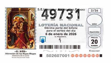 Décimo 49731 del sorteo 2-06/01/2026 El Niño