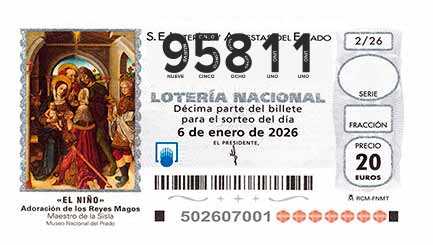 Décimo 95811 del sorteo 2-06/01/2026 El Niño