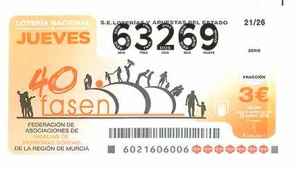 Décimo 63269 del sorteo 21-12/03/2026 Jueves