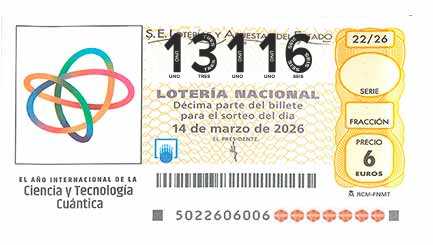 Décimo 13116 del sorteo 22-14/03/2026 Sábado