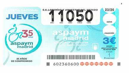 Décimo 11050 del sorteo 23-19/03/2026 Jueves
