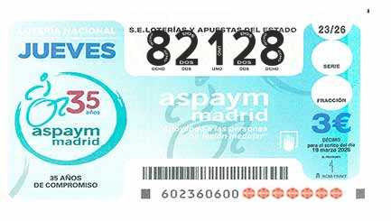 Décimo 82128 del sorteo 23-19/03/2026 Jueves