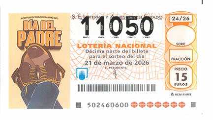 Décimo 11050 del sorteo 24-21/03/2026 Sábado