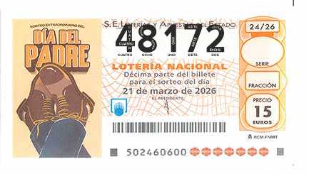 Décimo 48172 del sorteo 24-21/03/2026 Sábado