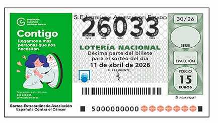 Décimo 26033 del sorteo 30-11/04/2026 Sábado