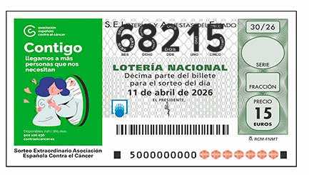 Décimo 68215 del sorteo 30-11/04/2026 Sábado