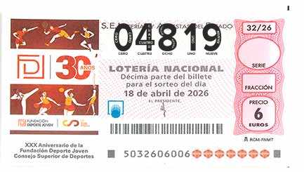 Décimo 04819 del sorteo 32-18/04/2026 Sábado